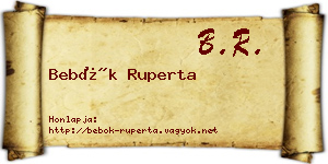 Bebők Ruperta névjegykártya